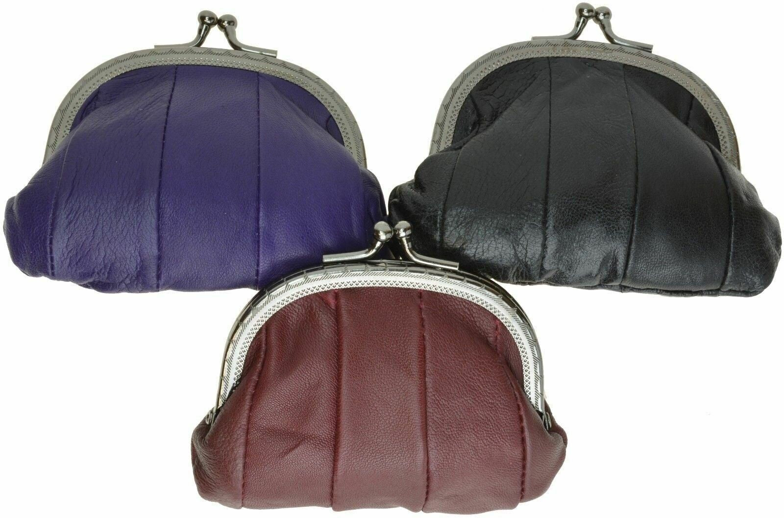 Genuine Leather Change Purse Coin Bag Ladies Wallet Purse Mini Framed Coin Case