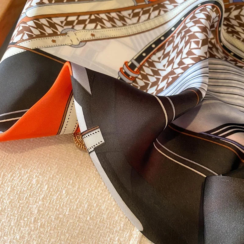 4 Pack 27.5" Large Silk Scarf Satin Square Head Scarves Silk like Neck Scarf Hair Sleeping Wraps Lightweight for Women, Girls and Ladies